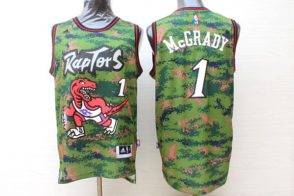 Men Toronto Raptors #1 Mccrady Camo Adidas NBA Jerseys